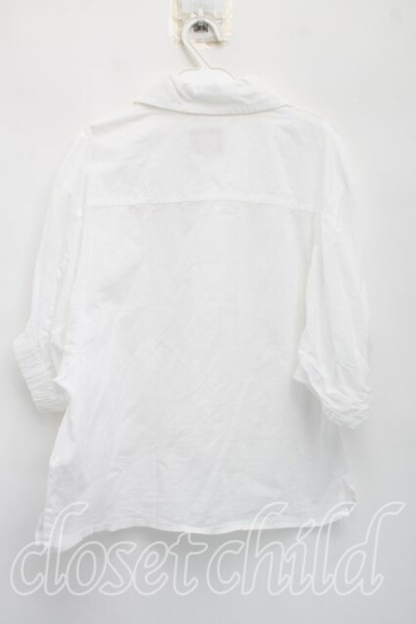 画像2: ヴィヴィアンウエストウッド 中古 / ラインオーブ刺繍ギャザーシャツ 00（ワンサイズ） 白  H-26-04-26-016-bl-OD-ZH (2)