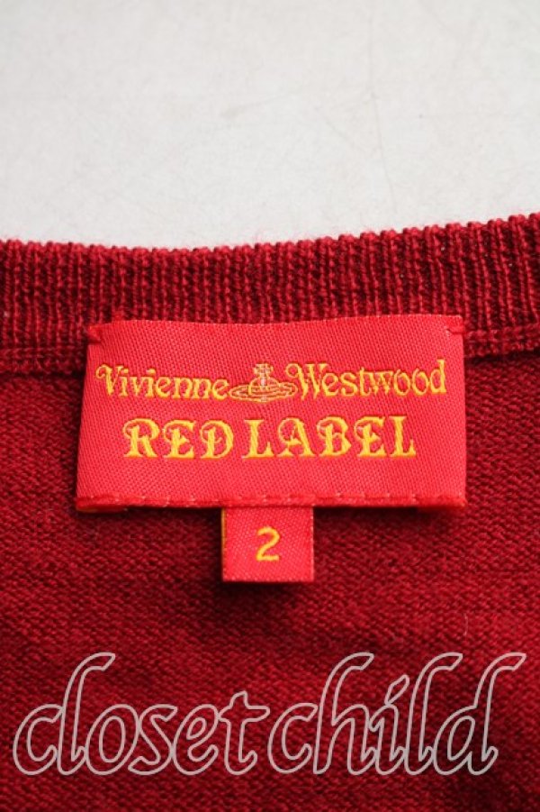 画像3: ヴィヴィアンウエストウッド 中古 / 単色オーブ刺繍カーディガン 2（9号相当） 赤  H-26-05-03-018-to-OD-ZH (3)