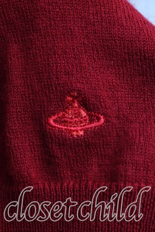 画像6: ヴィヴィアンウエストウッド 中古 / 単色オーブ刺繍カーディガン 2（9号相当） 赤  H-26-05-03-018-to-OD-ZH (6)