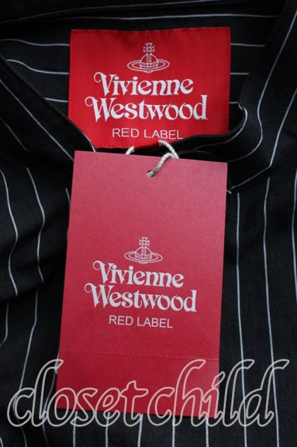 画像3: ヴィヴィアンウエストウッド 中古 / ストライプギャザーワンピース 00（ワンサイズ） 黒  H-26-05-03-020-op-OD-ZH (3)