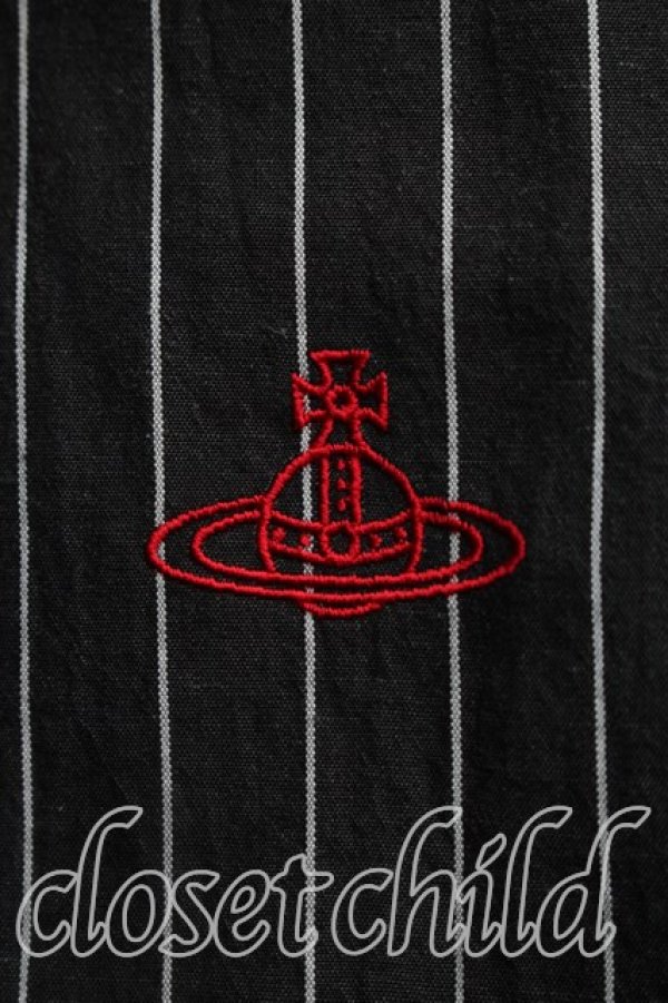 画像6: ヴィヴィアンウエストウッド 中古 / ストライプギャザーワンピース 00（ワンサイズ） 黒  H-26-05-03-020-op-OD-ZH (6)