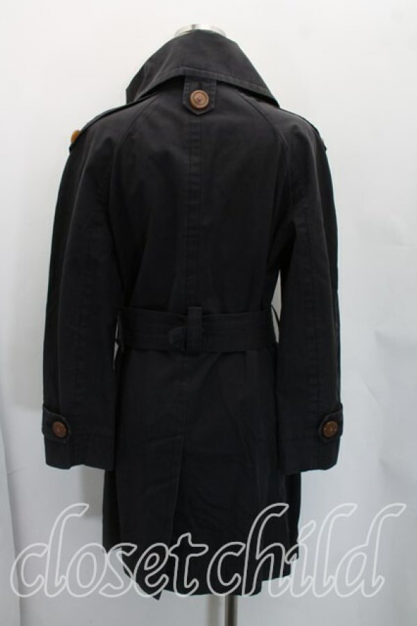 画像2: ヴィヴィアンウエストウッド 中古 / トレンチコート 3（11号相当） 黒  H-26-05-03-004-co-OD-ZH (2)
