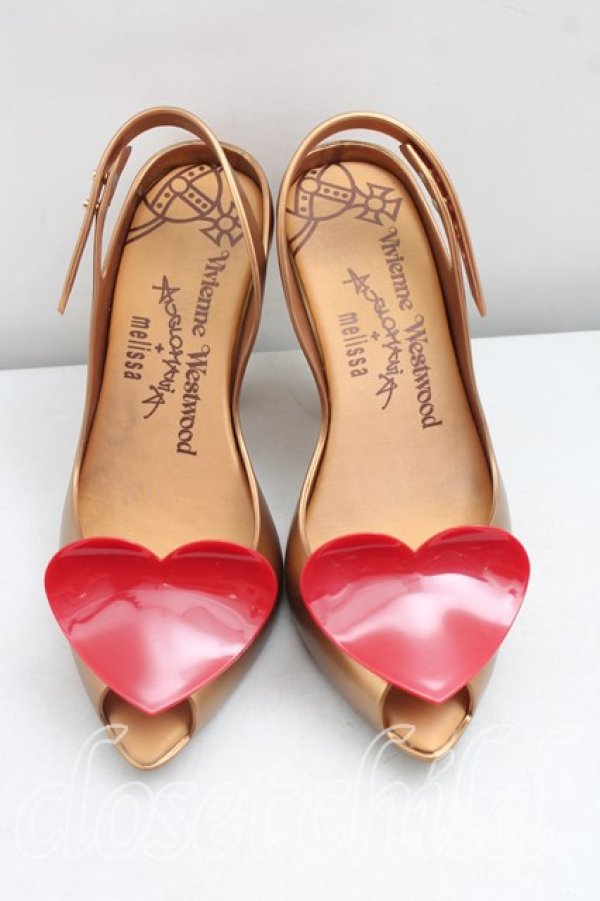 画像2: ヴィヴィアンウエストウッド×Melissa 中古 / レディドラゴン EU37（23.5cm相当） ブロンズ  H-26-05-03-038-sh-OD-ZH (2)