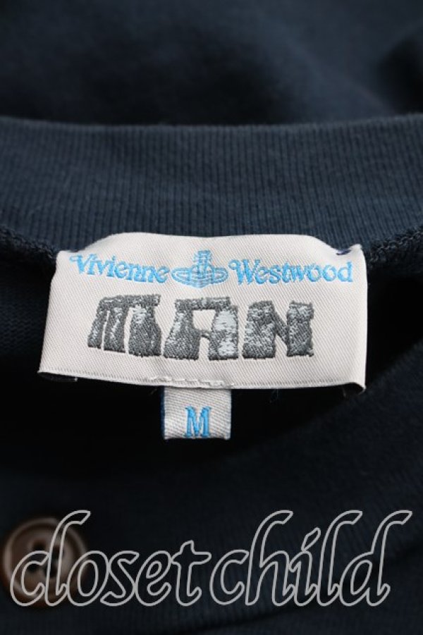 画像3: ヴィヴィアンウエストウッド MAN 中古 / グラフティオーブ刺繍カーディガン M 紺  H-26-05-03-016-to-OD-ZH (3)