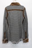 画像2: ヴィヴィアンウエストウッド MAN 中古 / ボーダーポロシャツ 46（メンズM相当） カーキｘ黒  H-26-05-03-017-to-OD-ZH (2)