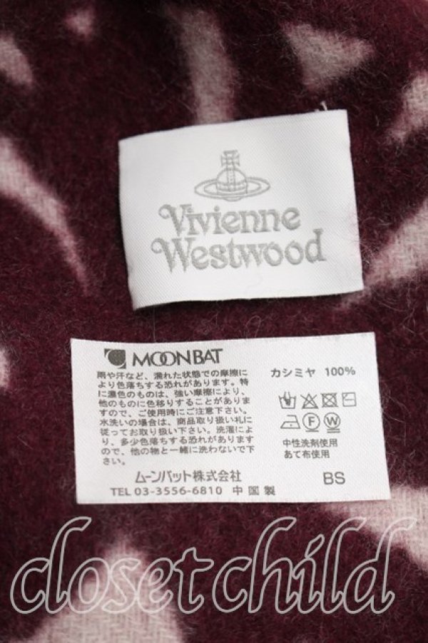 画像3: ヴィヴィアンウエストウッド 中古 / 総柄マフラー  ボルドー  H-26-05-10-043-gd-OD-ZH (3)