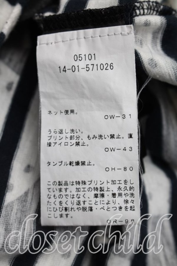 画像4: ANGLOMANIA 中古 / フラワーptボーダーカットソーワンピース S 黒×白  H-26-05-10-005-op-OD-ZH (4)