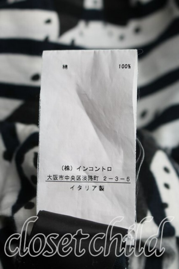 画像5: ANGLOMANIA 中古 / フラワーptボーダーカットソーワンピース S 黒×白  H-26-05-10-005-op-OD-ZH (5)