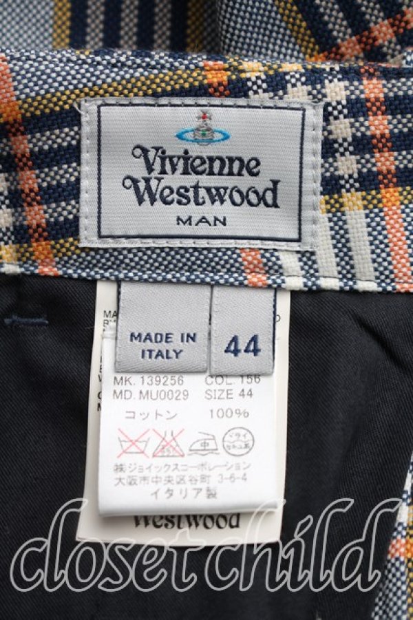 画像3: ヴィヴィアンウエストウッド MAN 中古 / タータンチェックシャツハーフパンツ 44（メンズS相当）   H-26-05-10-011-pa-OD-ZH (3)