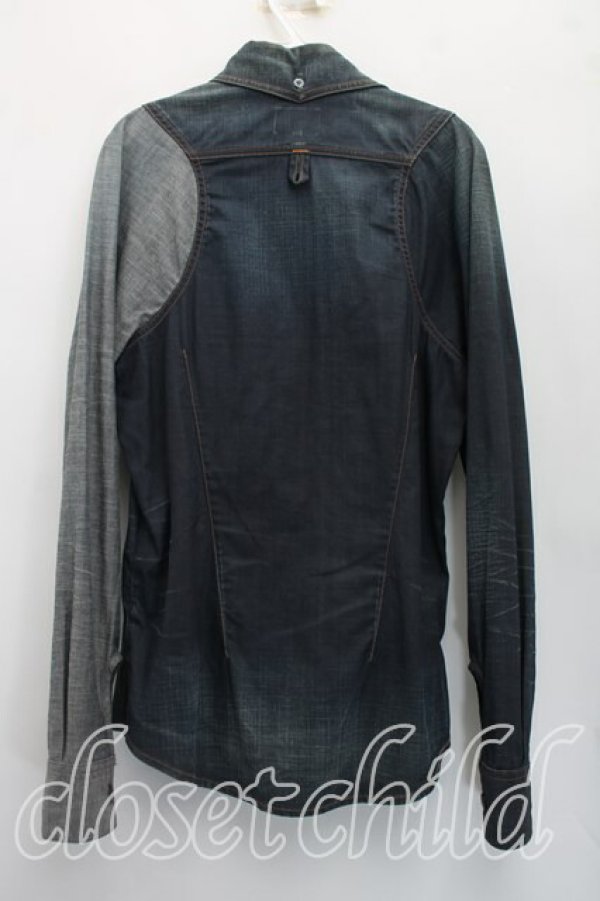画像2: ANGLOMANIA 中古 / デニムシャツ XS インディゴ  H-26-05-10-016-bl-OD-ZH (2)
