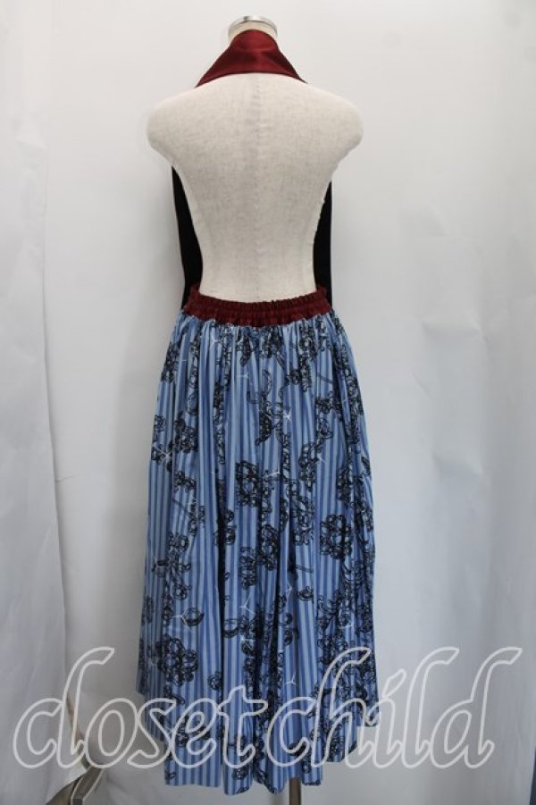 画像2: ヴィヴィアンウエストウッド 中古 / Mannor Mall Paper プリントベルト付キスカート 00（ワンサイズ） 青×赤  H-26-05-17-018-sk-OD-ZH (2)