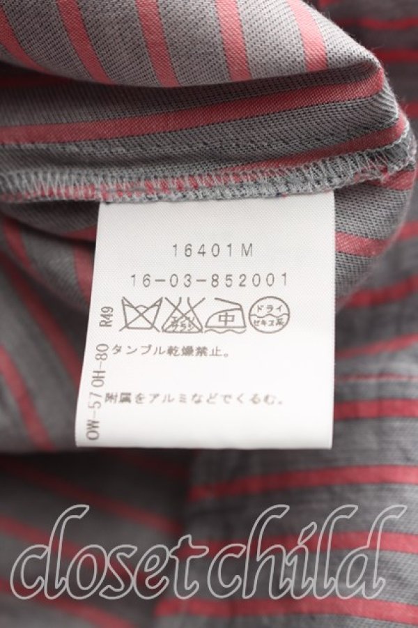 画像4: ヴィヴィアンウエストウッド 中古 / ストライプタイフロントシャツ 3（11号相当） ピンクｘ灰  H-26-05-17-028-bl-OD-ZH (4)