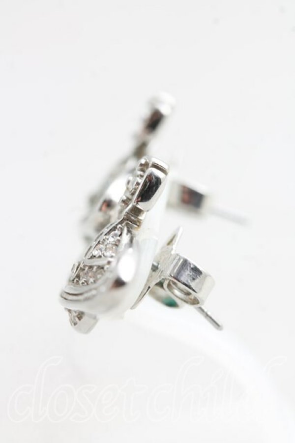 画像2: ヴィヴィアンウエストウッド 中古 / ミニバスレリーフピアス  シルバー  H-26-05-17-037-er-OD-ZH (2)
