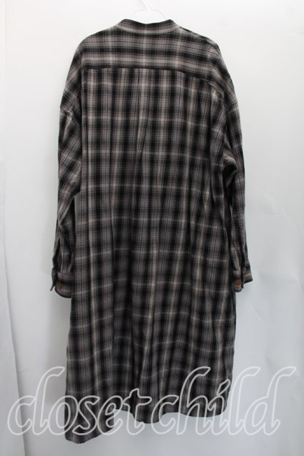 画像2: ヴィヴィアンウエストウッド MAN 中古 / タータンチェックロングシャツ FREE 灰×黒  H-26-05-17-015-bl-OD-ZH (2)