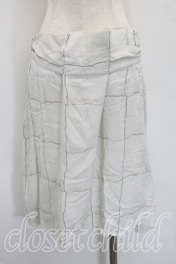 画像2: ANGLOMANIA 中古 / 格子ptカンガルースカート 38（M相当） 白  H-26-05-24-034-sk-OD-ZH (2)
