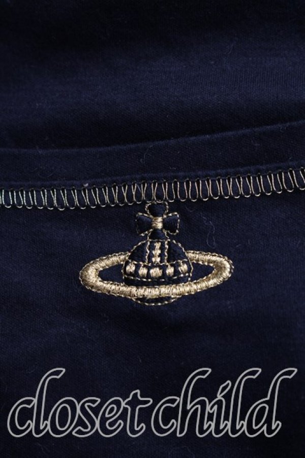 画像6: ヴィヴィアンウエストウッド 中古 / 単色オーブ刺繍タンクトップ 2（9号相当） 黒  H-26-05-24-050-to-OD-ZH (6)