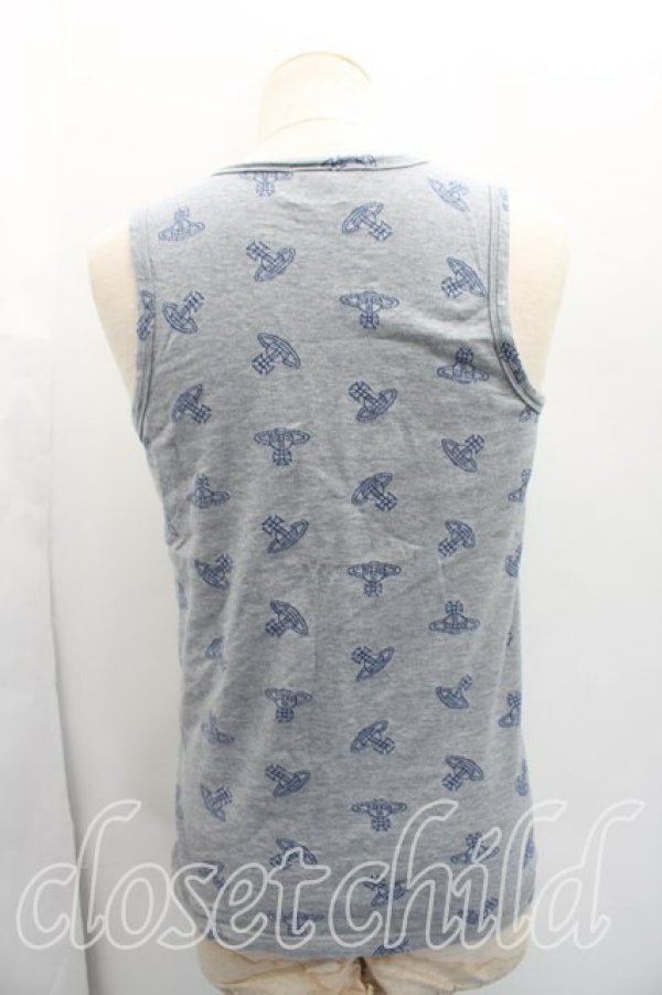 画像2: ヴィヴィアンウエストウッド MAN 中古 / オーブ総柄タンクトップ M 灰  H-26-05-24-060-to-OD-ZH (2)