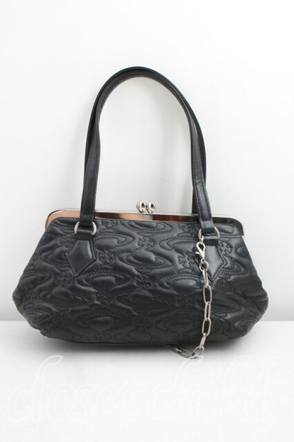 画像2: ヴィヴィアンウエストウッド 中古 / SAFETYPIN　hand bag  黒  H-26-05-24-094-ba-OD-ZH (2)