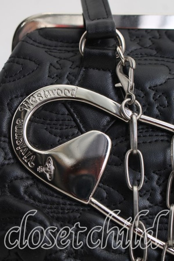 画像5: ヴィヴィアンウエストウッド 中古 / SAFETYPIN　hand bag  黒  H-26-05-24-094-ba-OD-ZH (5)