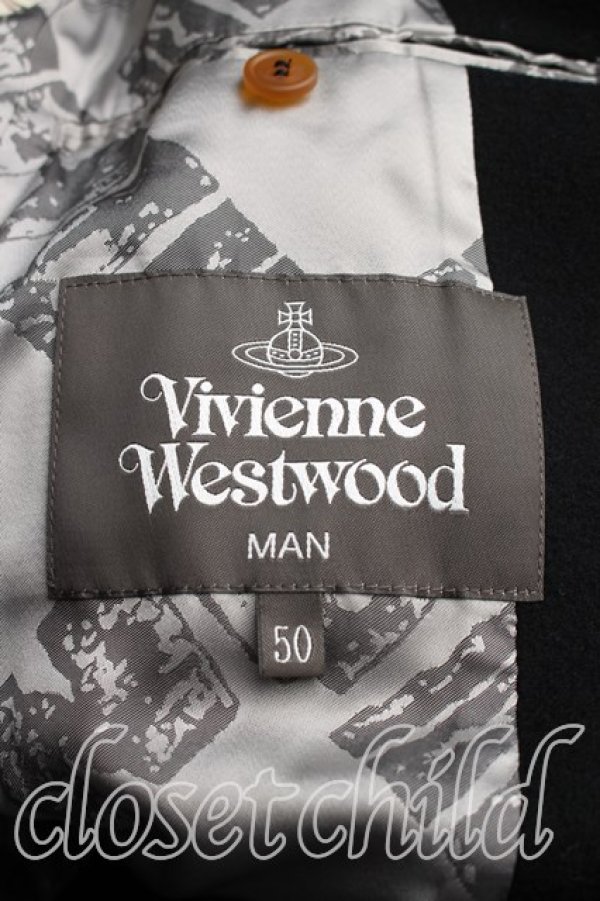 画像3: ヴィヴィアンウエストウッド MAN 中古 / ミントカラーコート 50（メンズXL相当） 黒  H-26-05-24-014-co-OD-ZH (3)