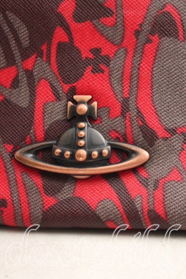 画像5: ヴィヴィアンウエストウッド MAN 中古 / WATER ORBカモフラージュメンズ2WAYクラッチバッグ  赤ｘ茶  H-26-05-31-037-ba-OD-ZH (5)
