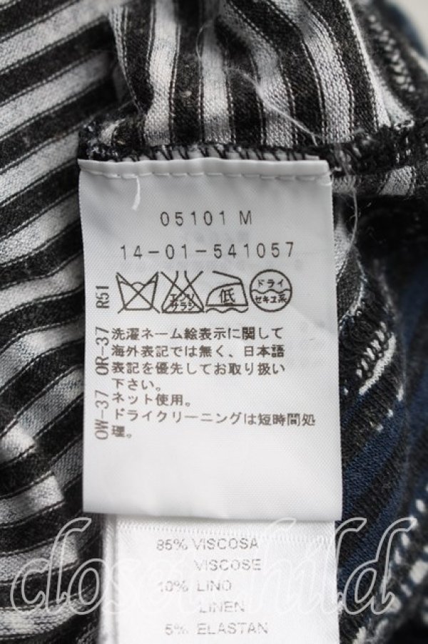 画像4: ANGLOMANIA 中古 / ボーダーノースリーブワンピース S 紺ｘ黒  H-26-05-31-004-op-OD-ZH (4)