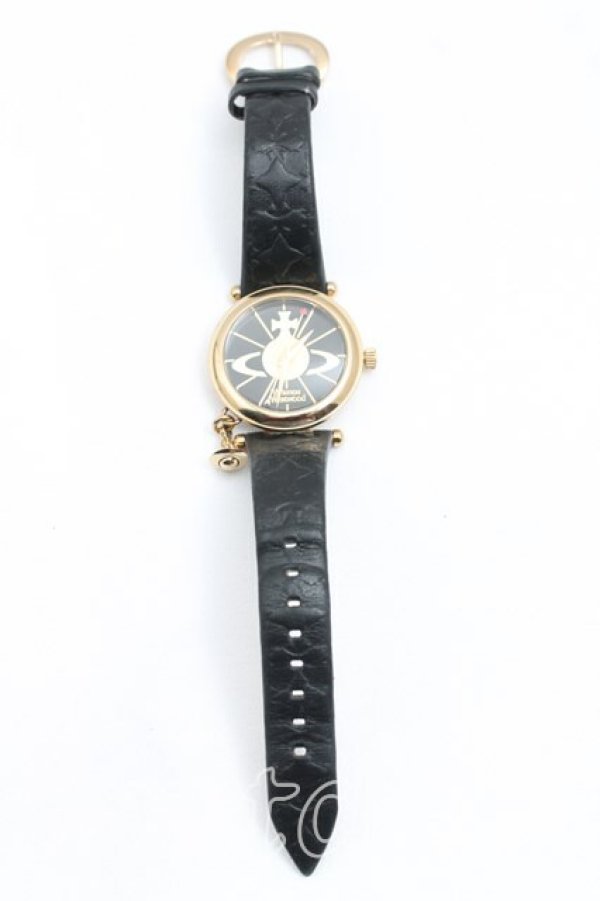 画像2: ヴィヴィアンウエストウッド 中古 / タイムマシーンウォッチ  黒ｘゴールド  H-26-05-31-048-ac-OD-ZH (2)