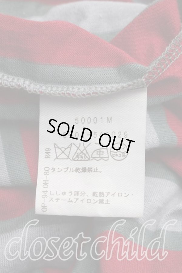 画像4: ヴィヴィアンウエストウッド 中古 / 単色オーブ刺繍ランダムストライプカットソーワンピ 2（9号相当） 赤ｘ灰  H-26-05-31-007-op-OD-ZH (4)