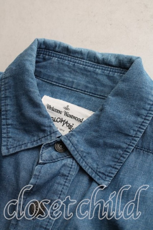 画像6: ANGLOMANIA 中古 / ドルマンデニムシャツ 38（M相当） インディゴ  H-26-05-31-013-bl-OD-ZH (6)