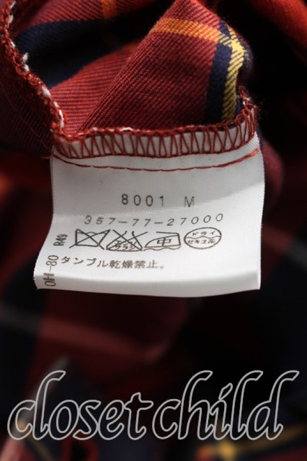 画像4: ヴィヴィアンウエストウッド 中古 / タータンチェックイレギュラースカート 1（7号相当） オレンジｘ紺  H-26-06-07-019-sk-OD-ZH (4)