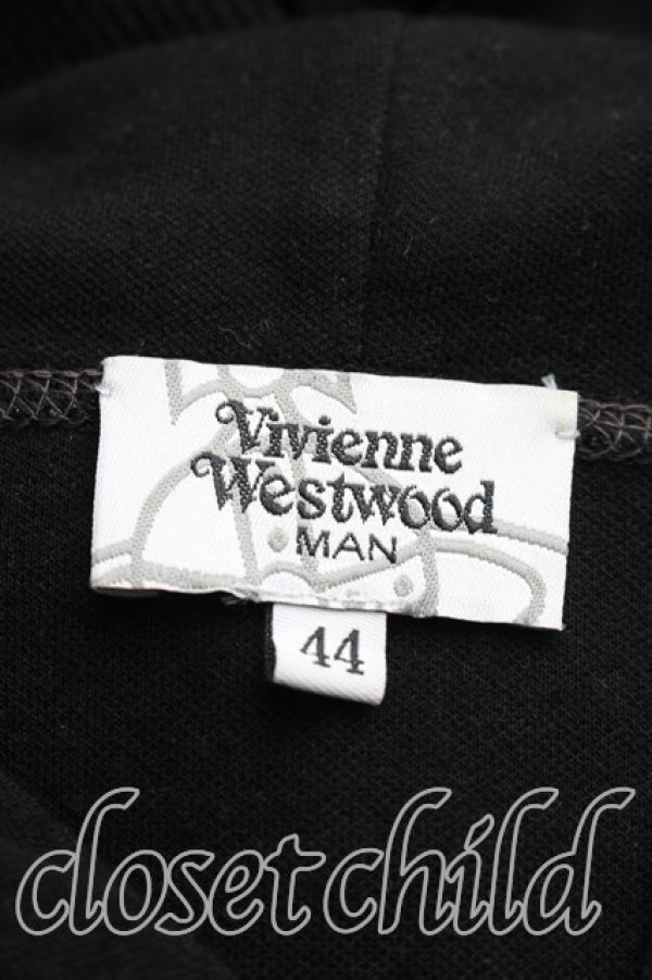 画像3: ヴィヴィアンウエストウッド MAN 中古 / バイカラージャージパーカー 44（メンズS相当） 黒ｘグレー  H-26-06-07-035-to-OD-ZH (3)