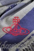 画像2: ヴィヴィアンウエストウッド 中古 / ボーダーストール  カーキｘ青  H-26-06-07-047-gd-OD-ZH (2)