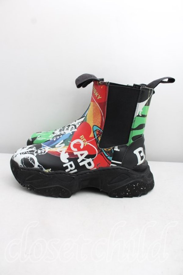 画像3: ヴィヴィアンウエストウッド 中古 / MEANINGLESSプリントROMPER CHELSEA BOOT 36（23cm相当） 黒  H-26-06-07-086-sh-OD-ZH (3)