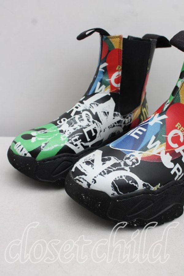 画像6: ヴィヴィアンウエストウッド 中古 / MEANINGLESSプリントROMPER CHELSEA BOOT 36（23cm相当） 黒  H-26-06-07-086-sh-OD-ZH (6)