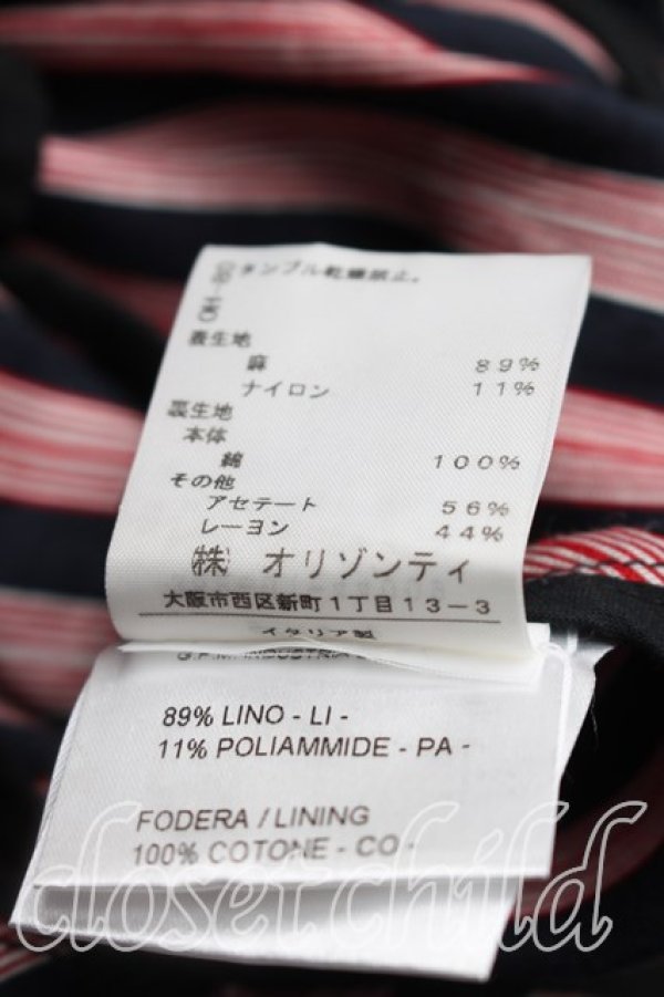 画像5: ANGLOMANIA 中古 / ストライプ3Bジャケット 42（11号相当） 赤ｘ黒  H-26-06-07-001-jc-OD-ZH (5)