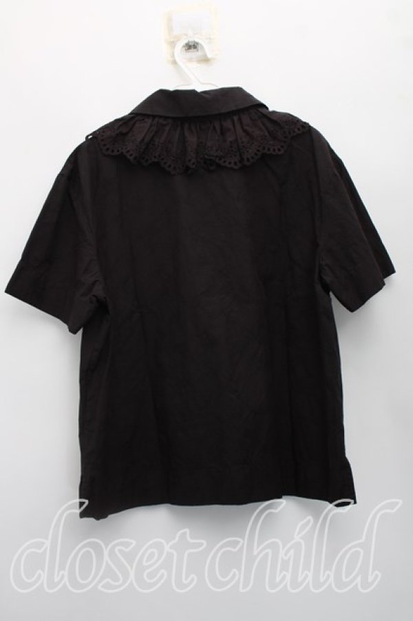 画像2: ヴィヴィアンウエストウッド 中古 / レースカラーシャツ 38（7号相当） 黒  H-26-06-07-015-bl-OD-ZH (2)