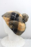 画像2: ヴィヴィアンウエストウッド 中古 / タータンチェックアンゴラベレー  黄色  H-26-06-14-011-ha-OD-ZH (2)