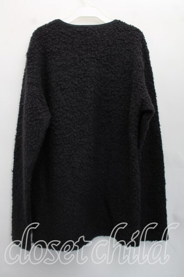 画像2: ヴィヴィアンウエストウッド MAN 中古 / 単色オーブ刺繍起毛ニット 44 紺  H-26-06-21-003-to-OD-ZH (2)