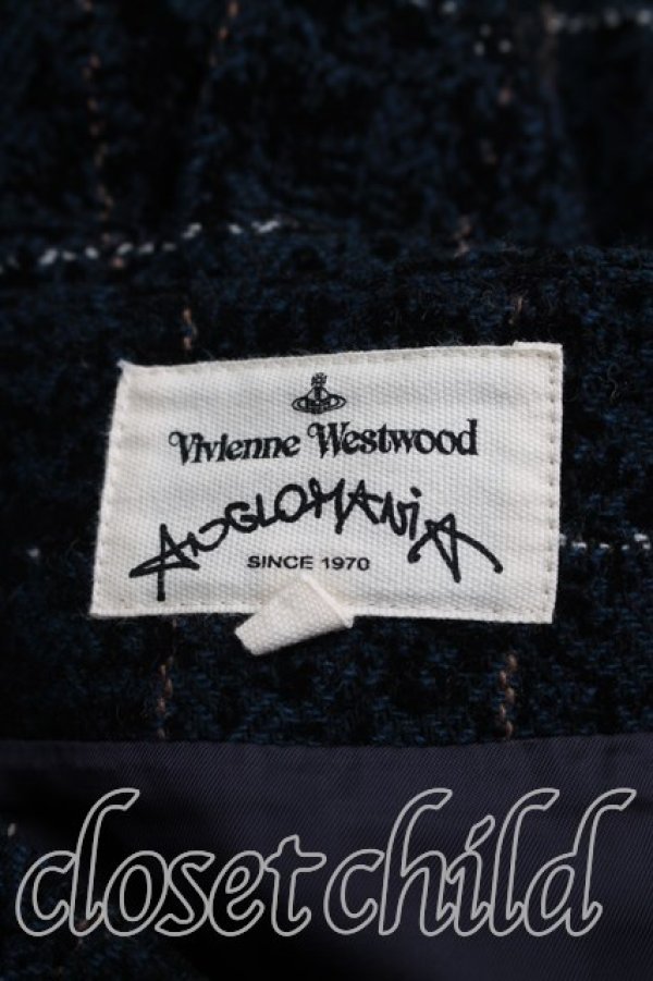画像4: ANGLOMANIA 中古 / 格子ptフラップスカート 38（M相当） 緑  H-26-06-21-033-sk-OD-ZH (4)