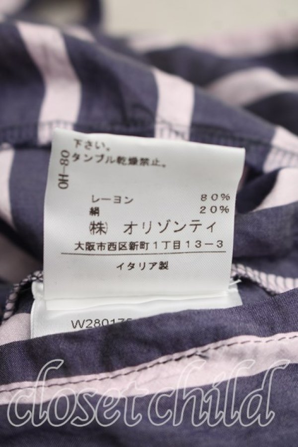 画像5: ANGLOMANIA 中古 / ストライプカバーオールシャツ 40（7号相当） 紺ｘピンク  H-26-06-28-019-bl-OD-ZH (5)