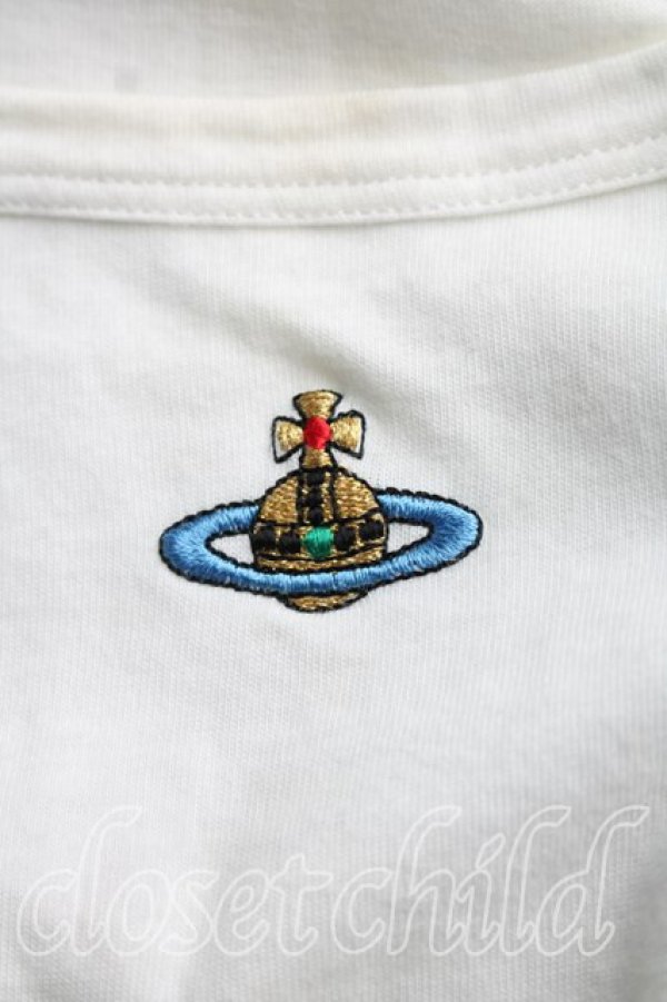 画像6: ヴィヴィアンウエストウッド 中古 / カラーオーブ刺繍カットソー  白  H-26-06-28-026-to-OD-ZH (6)