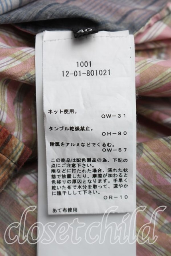 画像4: ヴィヴィアンウエストウッド 中古 / パッチワークシャツ 40（L相当） 青ｘ緑  H-26-07-05-022-bl-OD-ZH (4)