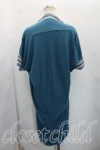 画像2: ヴィヴィアンウエストウッド 中古 / 単色オーブ刺繍ストライプカットソーワンピ 2（9号相当） 青  H-26-07-05-007-op-OD-ZH (2)