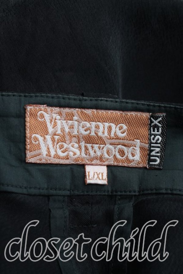 画像3: ヴィヴィアンウエストウッド 中古 / ダブルウエストハーフパンツ L/XL 黒ｘ緑  H-26-07-05-015-pa-OD-ZH (3)