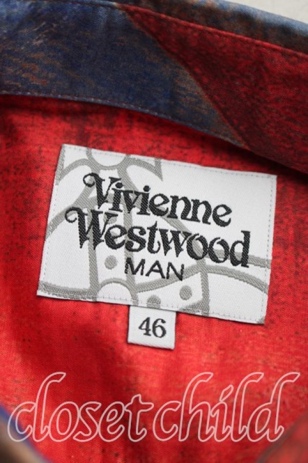 画像3: ヴィヴィアンウエストウッド MAN 中古 / ユニオンジャックオージークラークシャツ 46（メンズM相当） 赤  H-26-07-19-013-bl-OD-ZH (3)