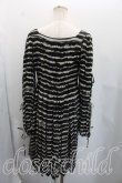 画像2: 【Vintage放出】ヴィヴィアンウエストウッド 中古 / ボーダーギャザーワンピース UK10（9号相当） 黒  H-26-07-25-018-op-OD-ZH (2)