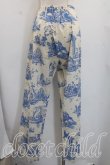 画像2: 【Vintageオークション】ヴィヴィアンウエストウッド 中古 / トワレ柄パジャマパンツ L 生成ｘ青  H-26-07-25-020-pa-OD-ZH (2)