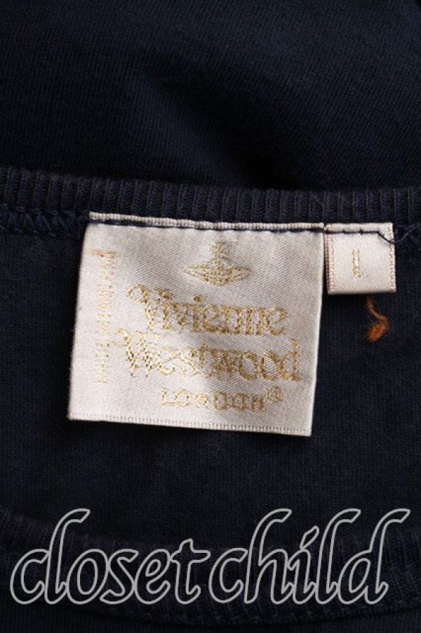 画像3: 【Vintage放出】ヴィヴィアンウエストウッド 中古 / ミルキーウェイTシャツ L 紺  H-26-07-25-024-ts-OD-ZH (3)