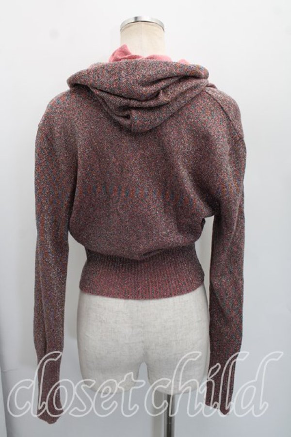 画像2: 【Vintage放出】ヴィヴィアンウエストウッド 中古 / ラメ織リフーディカーディガン L ピンクｘゴールド  H-26-07-25-027-to-OD-ZH (2)