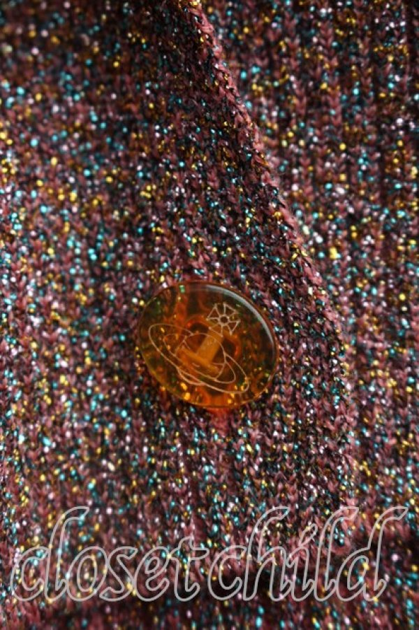 画像6: 【Vintage放出】ヴィヴィアンウエストウッド 中古 / ラメ織リフーディカーディガン L ピンクｘゴールド  H-26-07-25-027-to-OD-ZH (6)